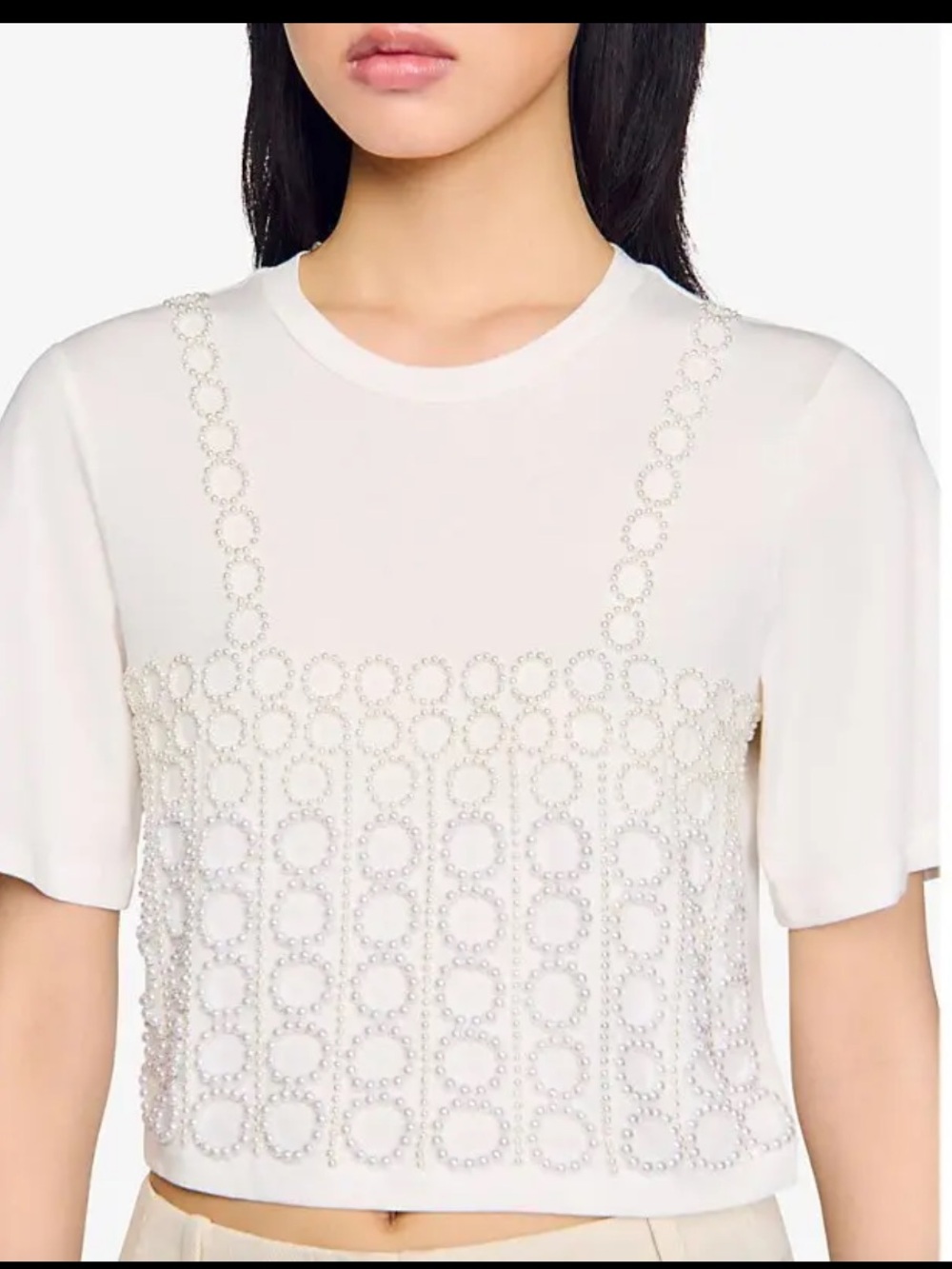 Sandro Beaded Crop Size S